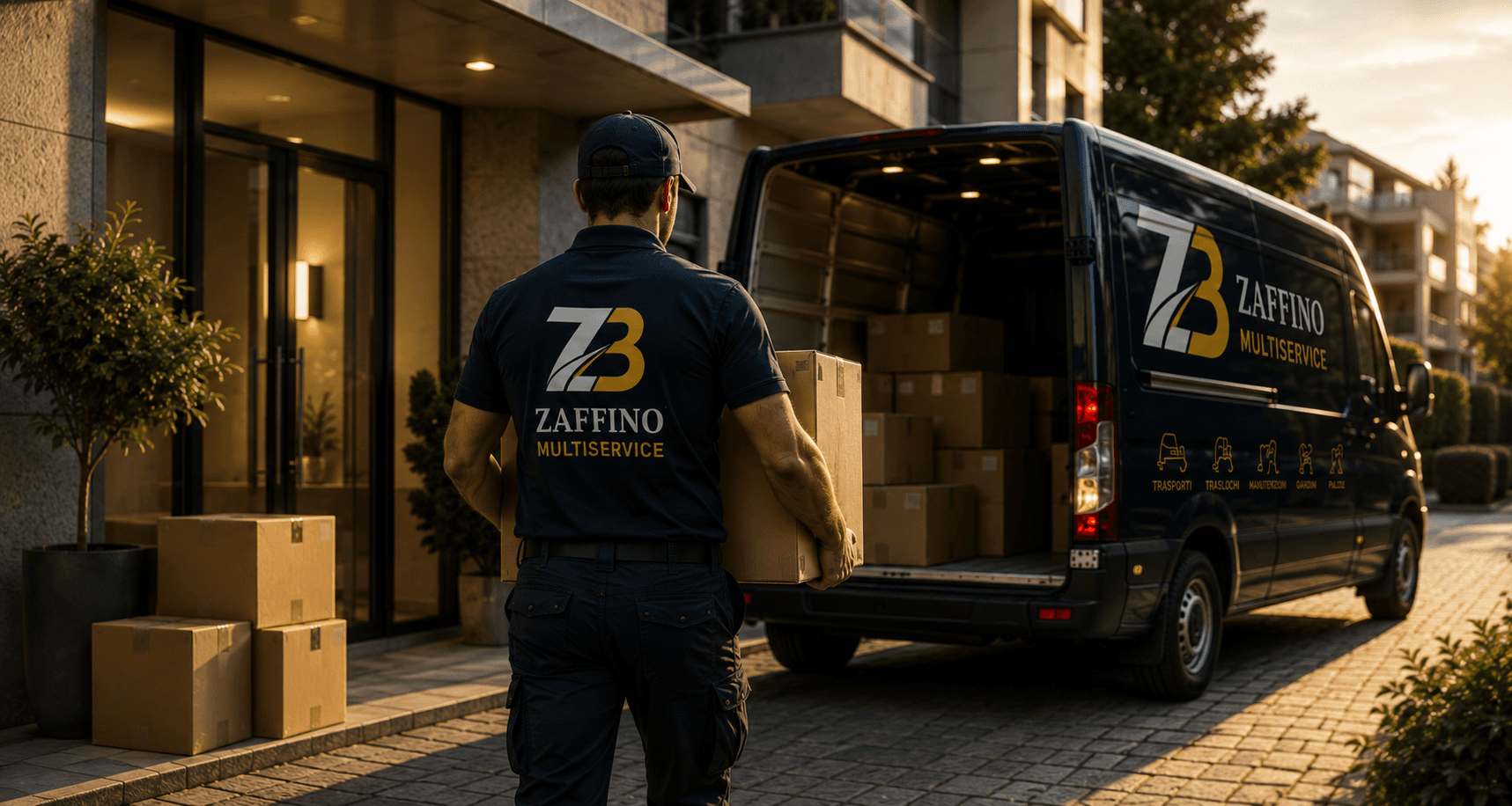 Operatore ZB Multiservice durante un trasloco